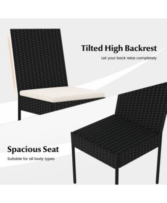 PE Wicker Patio Chairs Set of 4 with Cushions for Porch Deck Garden and Backyard-4 Pieces