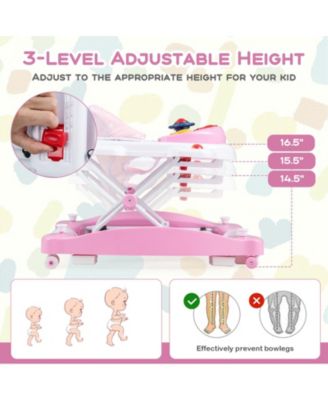 6 in 1 Foldable Baby Walker with Adjustable Height
