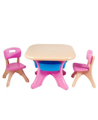 In/Outdoor 3-Piece Plastic Children Play Table & Chair Set