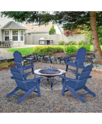 Outdoor Adirondack Chair with Built-in Cup Holder for Backyard Porch
