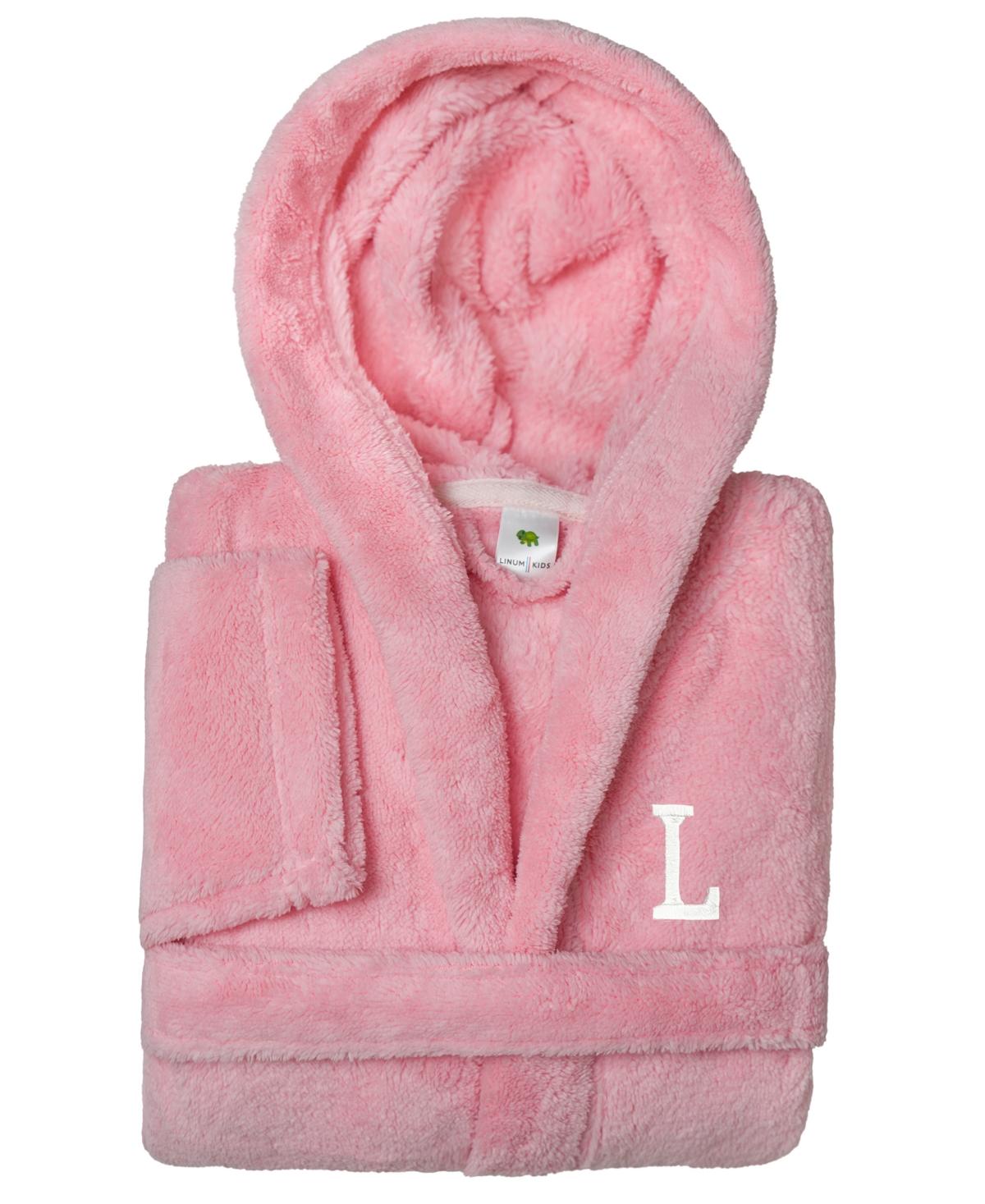 Linum Home Personalized Kids Super Plush Hooded Bathrobe