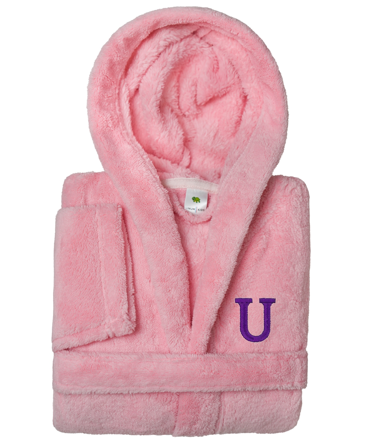 Linum Home Personalized Kids Super Plush Hooded Bathrobe