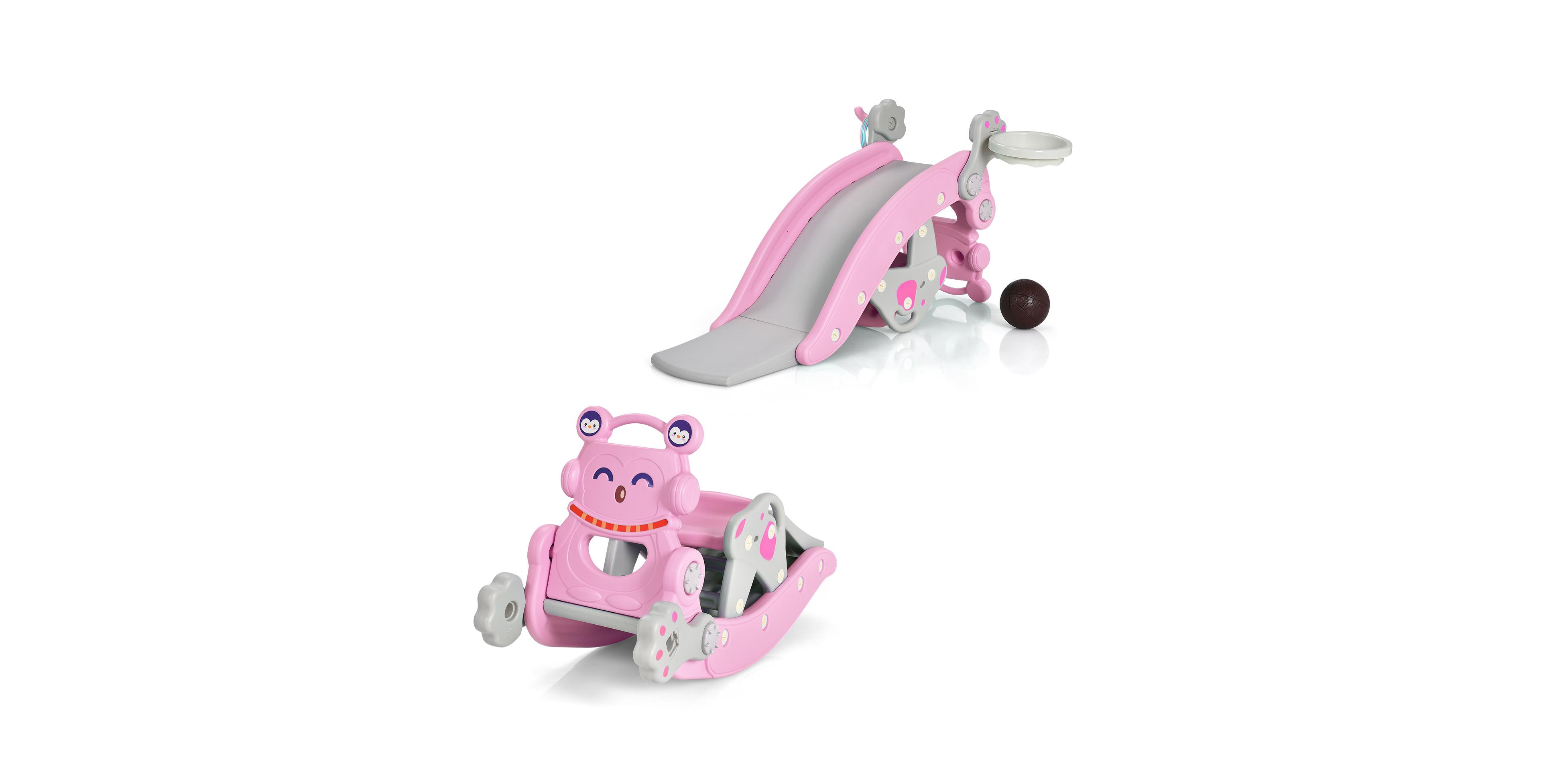 Gouun 4-in-1 Rocking Horse and Slide Set for Kids