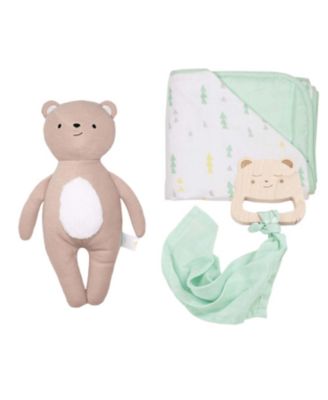 Toddler Triangles and Mint Oversized Bamboo Muslin Quilted Blanket