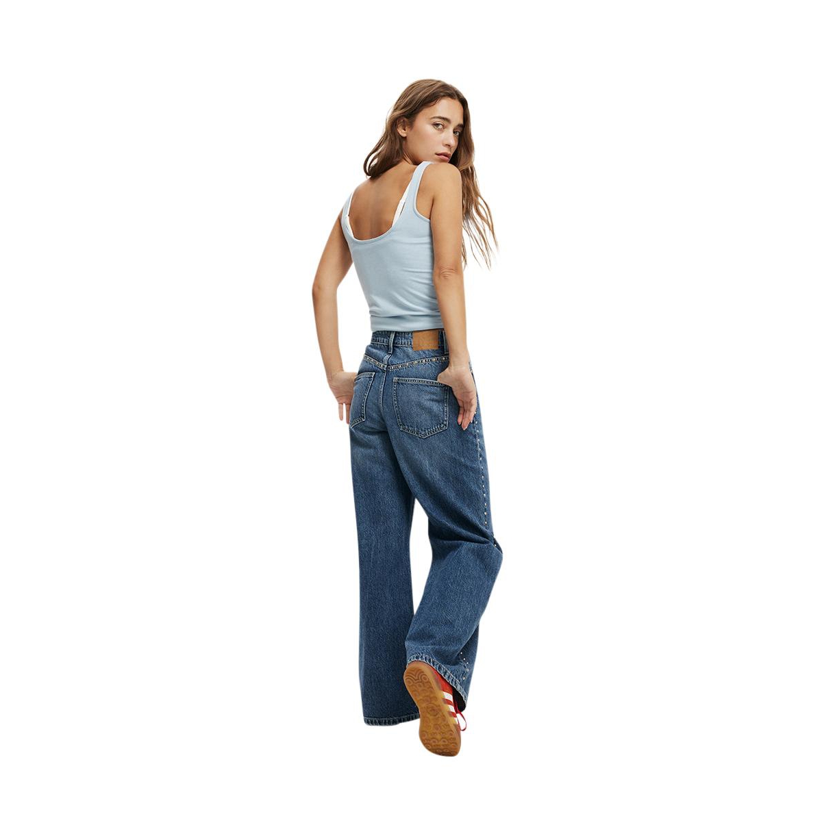 Cotton On Women's Relaxed Wide Jean -stud
