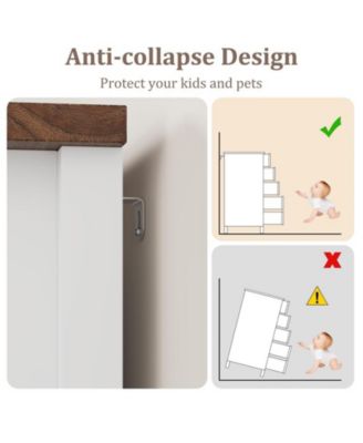 goamon 5-Drawer Wood Sliding Barn Door Adjustable Shelf Storage Dresser