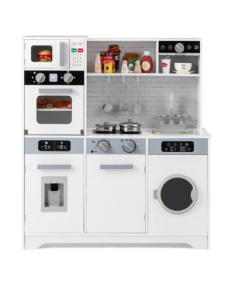 ids Play Kitchen Toy Set w/ Water Dispenser Sink Faucet Microwave Oven Utensils