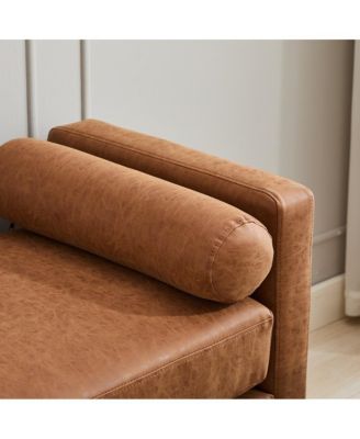 66" Upholstered Bench Daybed Ottoman with Wood Legs for Bedroom, Living Room, Entryway-The Pop Home