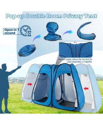 Oversized Pop Up Shower Tent with Window Floor and Storage Pocket