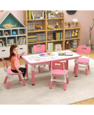 Set for 4 Kids Table and Chairs   with Graffiti Desktop