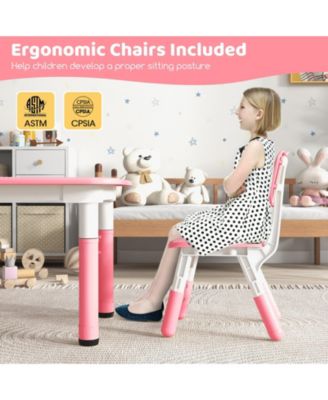 Set for 4 Kids Table and Chairs   with Graffiti Desktop