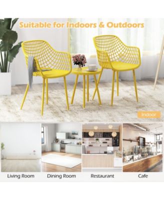 3 Piece Patio Chair Set with PP Seat and Tabletop for Porch