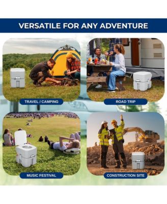 20-Liter Outdoor Portable Toilet with Detachable Waste Tank