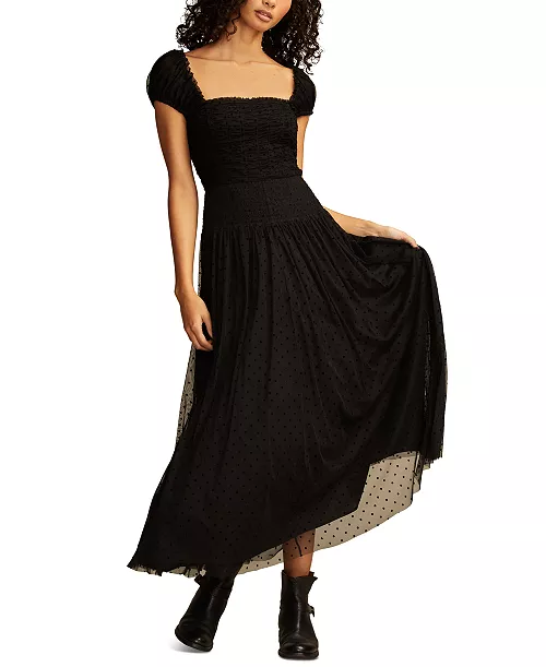 women's mesh polka dot dress