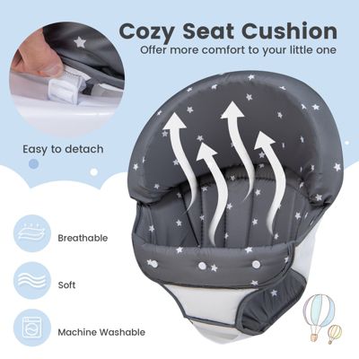 Foldable Baby Activity Walker with Adjustable Height and Detachable Seat Cushion