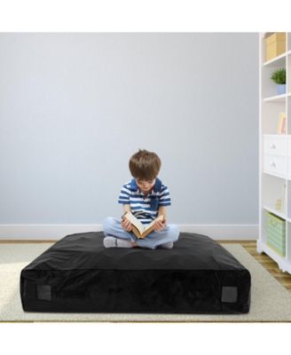 57 x 57 Inch Crash Pad Sensory Mat with Foam Blocks and Washable Velvet Cover