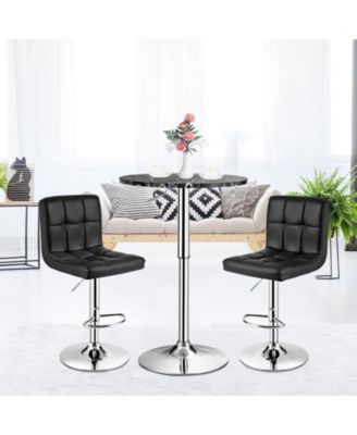 360° Swivel Cocktail Pub Table with Sliver Leg and Base