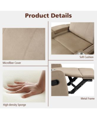 Recliner Chair Single Sofa Lounger with Arm Storage and Cup Holder for Living Room