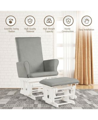 Baby Nursery Relax Rocker Rocking Chair Glider and Ottoman Cushion Set