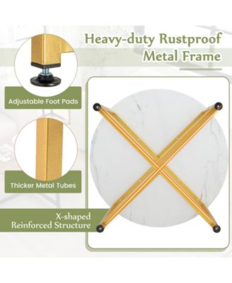 3-Piece Table Set Round Table and 2PCS Square End Tables