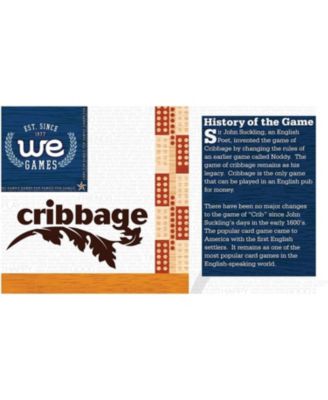 WE Games Deluxe Cribbage Set - Solid Oak Wood Continuous 3 Track Board