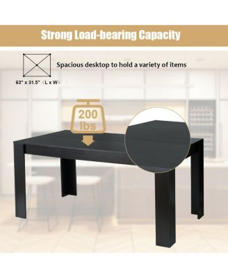 63 Inch Rectangular Modern Dining Kitchen Table for 6 People