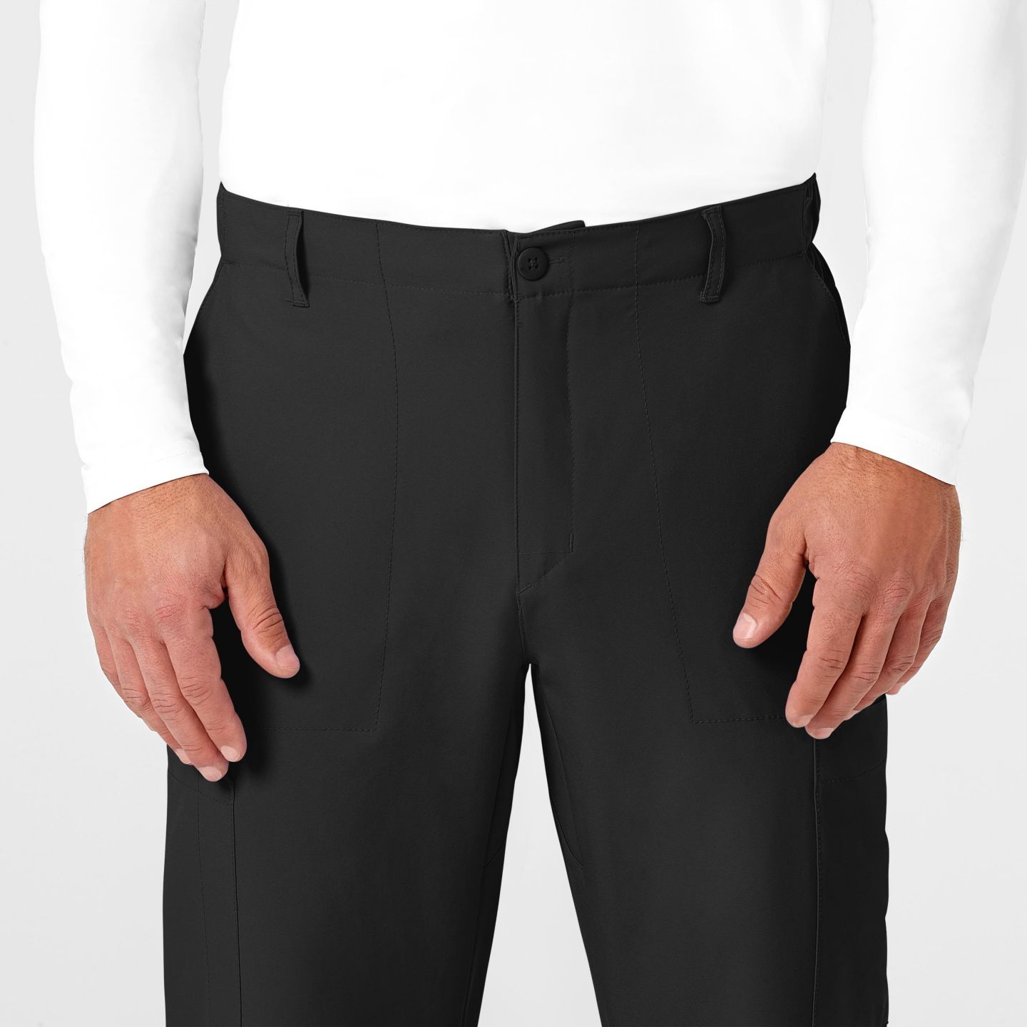 Мужские брюки Wink W123 Flat Front Cargo Scrub Pant Regular, цвет: Чёрный — фото 5