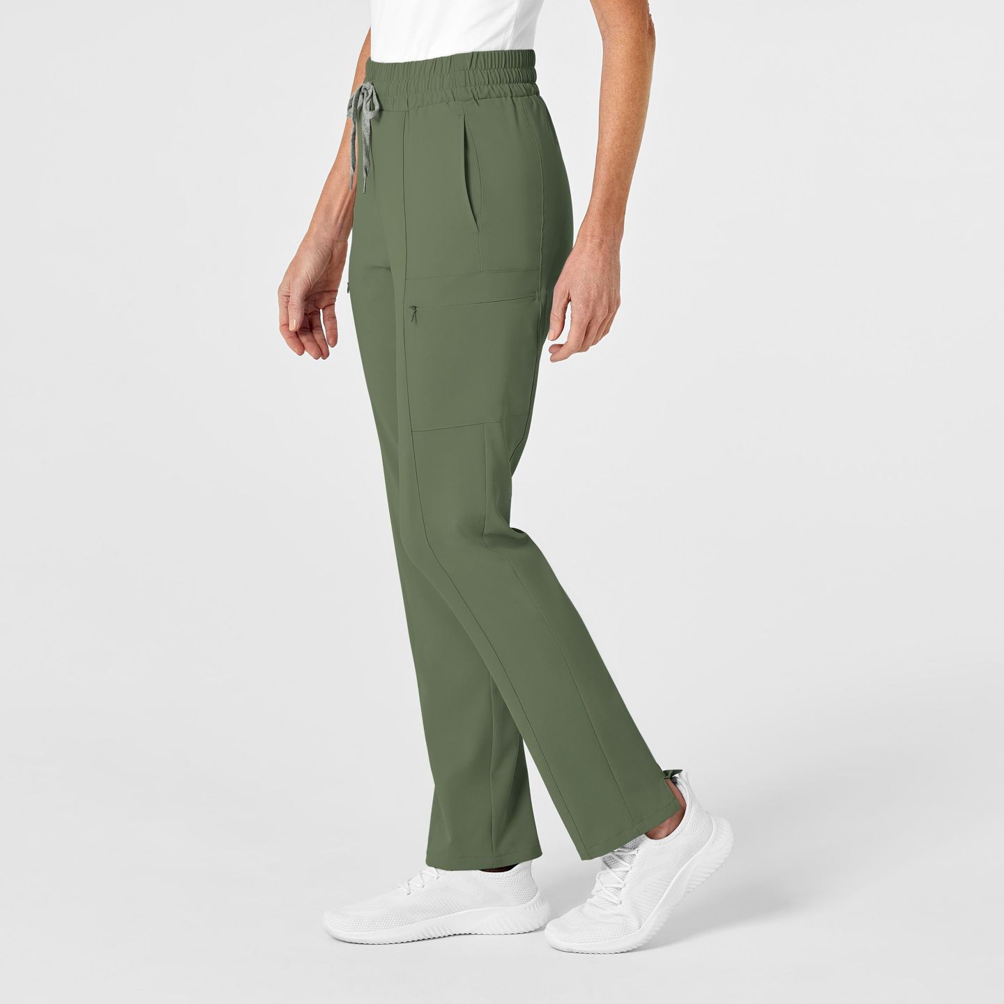 Женские брюки Wink Plus Size Renew High Waist Slim Leg Scrub Pant Regular, цвет: Оливковый — фото 4