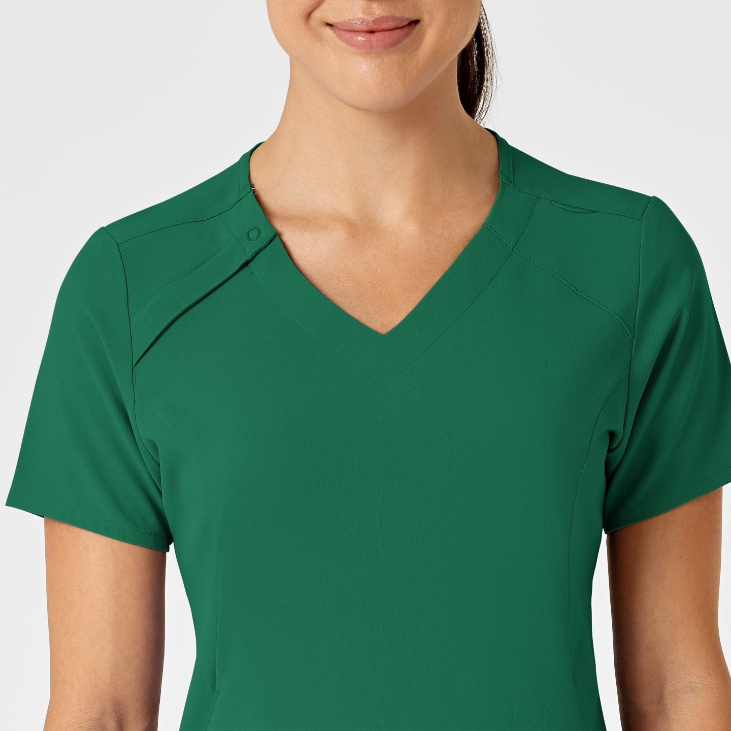 Женский топ Wink Plus Size Renew Zip Accent Scrub, цвет: Тёмно-зелёный — фото 4