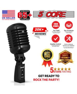 Vintage Microphone Classic Dynamic Professional XLR Studio Retro Style Mic Black