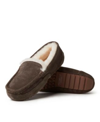 Fireside By Dearfoams Men's Melbourne Genuine Shearling Moccasin Slipper