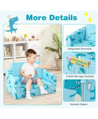 Kids Recliner Sofa Converts to Sleeper Bed for Boys Girls
