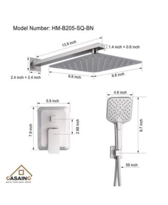 10 Inch Wall Mounted Square Shower System Set with Handheld Spray