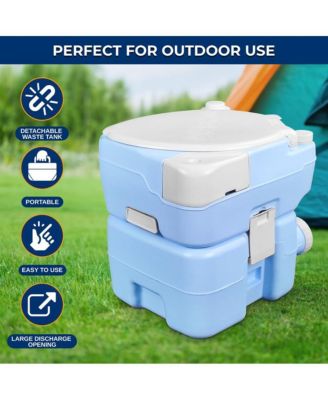 20-Liter Outdoor Portable Toilet with Extra Large Seat, Moonwhite