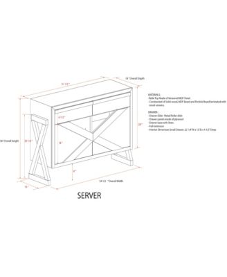 Irvona Wash Gray Wood Sideboard Buffet Storage Cabinet, Wash Gray