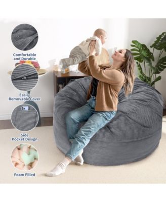 Bean Bag Chair for Adults, Giant Bean Bag Bed, Convertible Bean Bag Chair Bed from