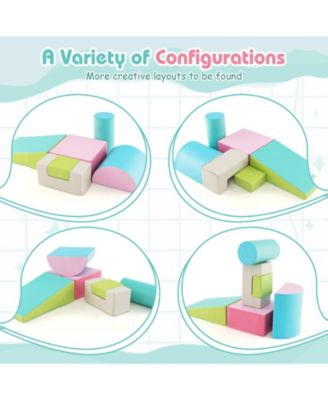 6 Pieces Foam Climbing Blocks Indoor Climb and Crawl Activity Playset with Rectangles