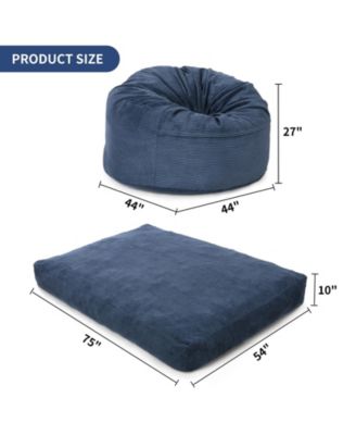 Bean Bag Chair for Adults, Giant Bean Bag Bed, Convertible Bean Bag Chair Bed from