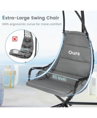 Hanging Chair with Stand and Extra Large Padded Seat