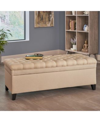 Button-Tufted Storage Ottoman with Soft-Close Lid, Storage for Bedroom, Living Room, Entryway