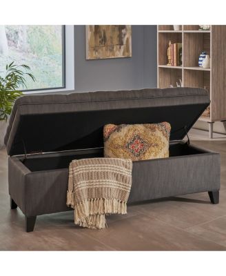 Button-Tufted Storage Ottoman with Soft-Close Lid, Storage for Bedroom, Living Room, Entryway