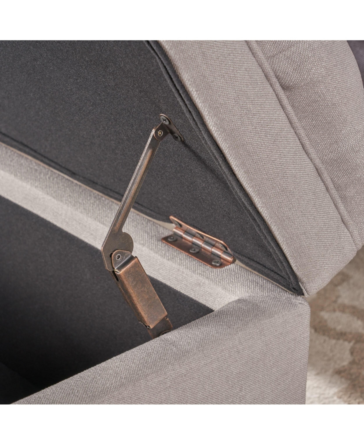 The Pop Home Button-Tufted Storage Ottoman with Soft-Close Lid, Storage for Bedroom, Living Room, Entryway-The Pop Home -pastel grey
