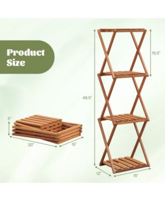 4-Tier Folding Plant Rack and Free-Standing Shoe Rack