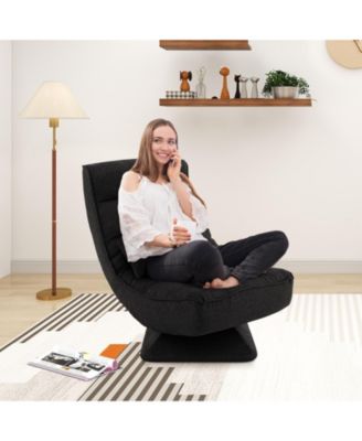 5-Level Adjustable 360° Swivel Floor Chair with Massage Pillow