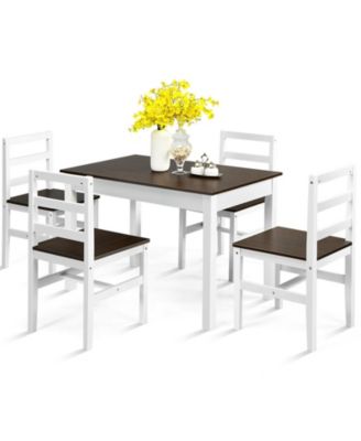 5 Pieces Solid Wood Compact Kitchen Dining Set