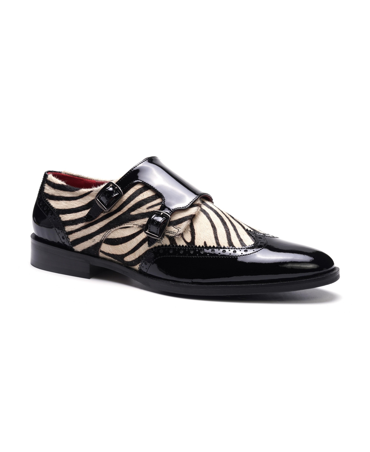 Men's Kai Double Monk Strap Shoe - Black Zebra