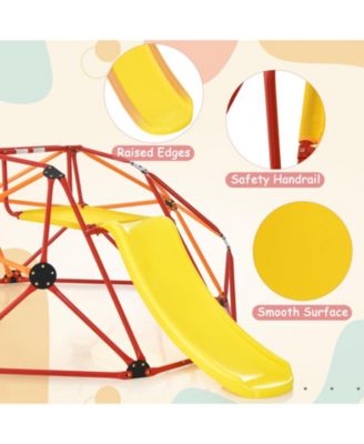 Kids Climbing Dome with Slide and Fabric Cushion for Garden Yard