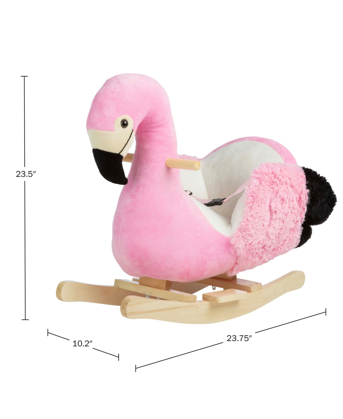 Trademark Global Happy Trails Flamingo Plush Rocking Horse In Pink