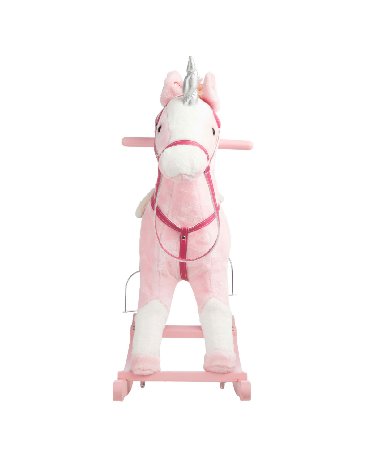 Trademark Global Happy Trails Ride On Rocking Unicorn With Sound In Pink
