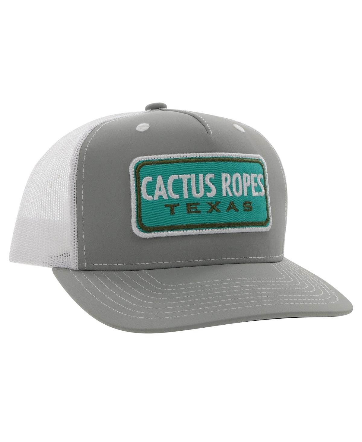 Hooey Big Boys And Girls Gray/white Cactus Ropes Trucker Snapback Hat In Gray,white